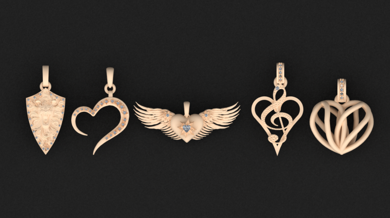 This Heart Shape Diamond Pendant 3D 프린트 모델 .c4d .max .obj .3ds .fbx .stl .blend