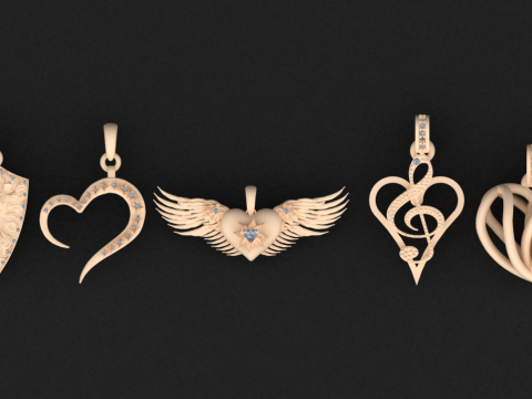 This Heart Shape Diamond Pendant 3D printmodel