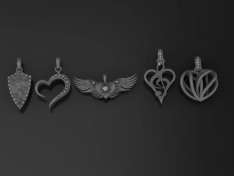 This Heart Shape Diamond Pendant 3D Print Model