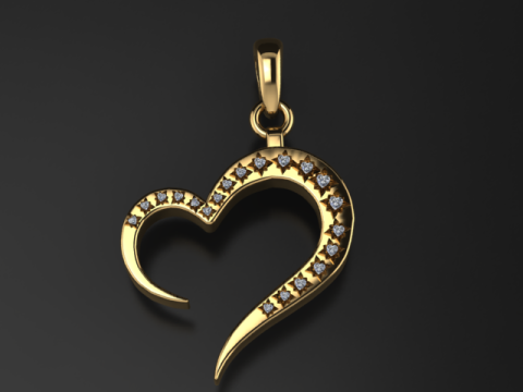 This Heart Shape Diamond Pendant 3D 프린트 모델