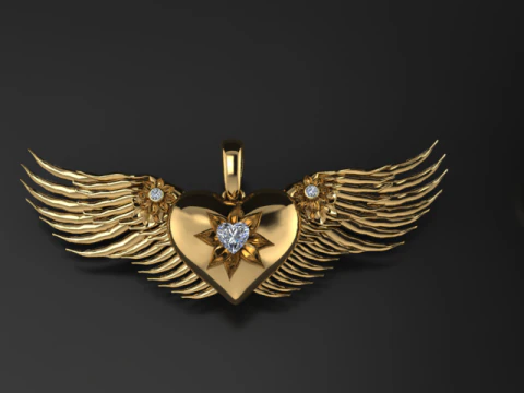 This Heart Shape Diamond Pendant 3D Print Model