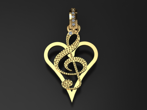 This Heart Shape Diamond Pendant 3D 프린트 모델