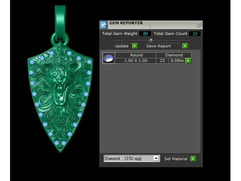 This Heart Shape Diamond Pendant 3D Print Model