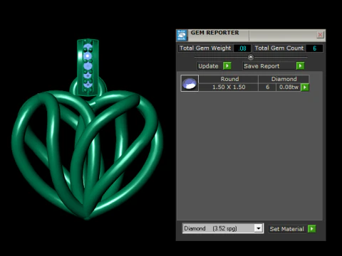 This Heart Shape Diamond Pendant 3D Print Model