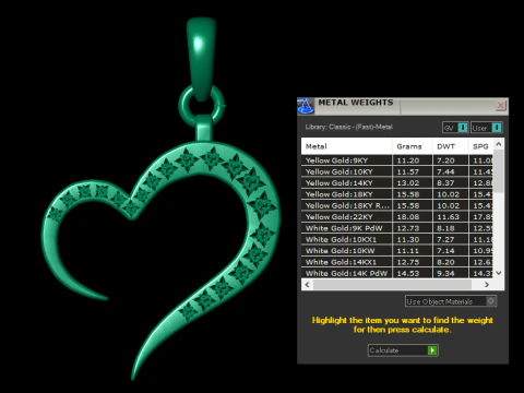 This Heart Shape Diamond Pendant 3D Print Model