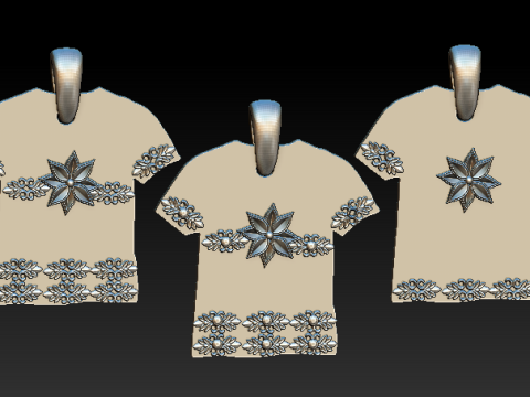 Floral pendant 3D printed jewelry 3D 프린트 모델