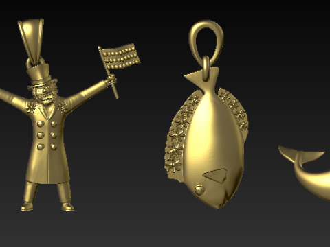 Character Sea Life Pendant Collection Model do druku 3D