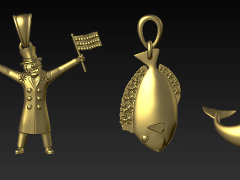 Character Sea Life Pendant Collection 3D Print Model