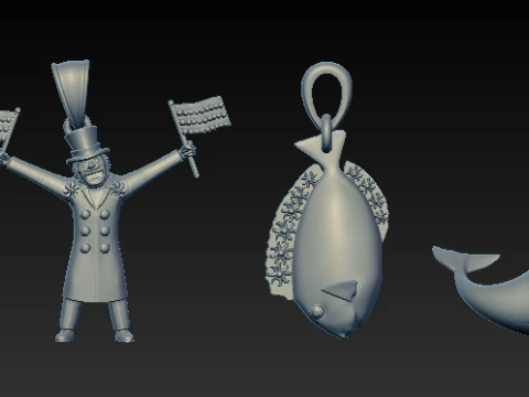Character Sea Life Pendant Collection 3D Print Model