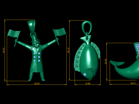 Character Sea Life Pendant Collection Model do druku 3D