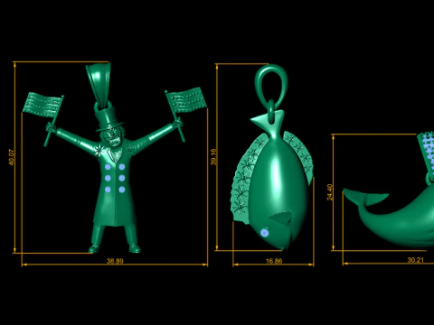 Character Sea Life Pendant Collection 3D Print Model