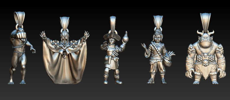 Fantasy Warrior Pendant Collection Modèles 3D en vedette .c4d .max .obj .3ds .fbx .stl .blend
