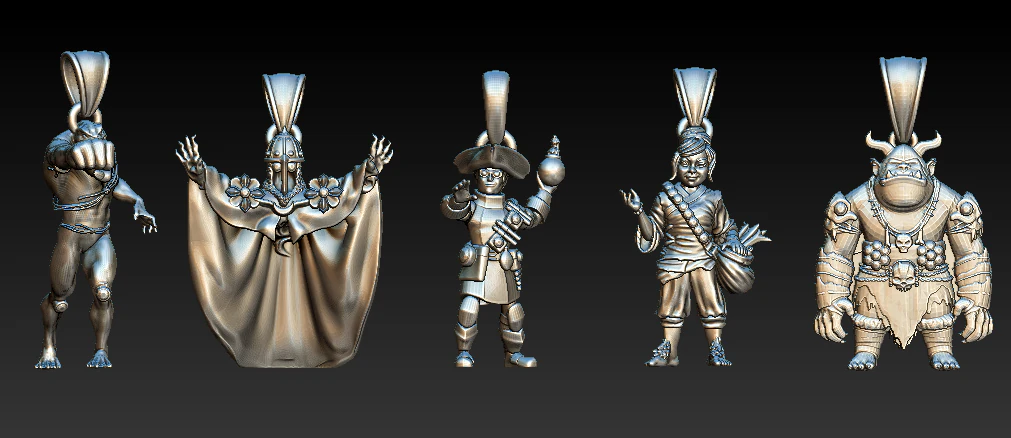 Fantasy Warrior Pendant Collection 3D Print Model .c4d .max .obj .3ds .fbx .stl .blend