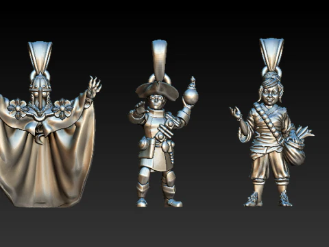 काल्पनिक योद्धा पेंडेंट संग्रह 3D प्रिंट मॉडल