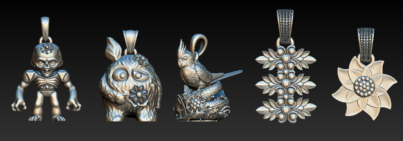 Fantasy Creature Floral Pendant Collection 3D Принт Модель .c4d .max .obj .3ds .fbx .stl .blend