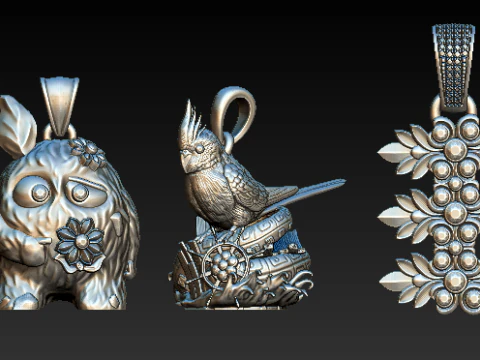 Fantasiewezen bloemenhangercollectie 3D printmodel