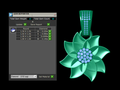 空想の生き物 フローラル ペンダント コレクション 3Dプリントモデル