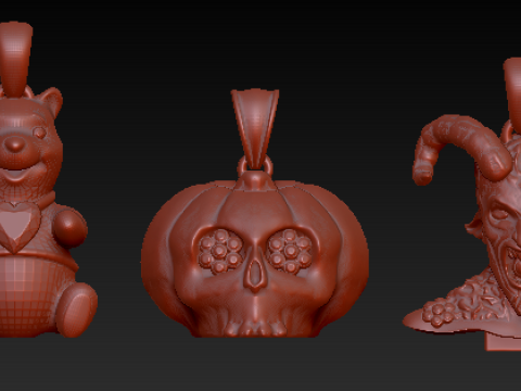 Dark Fantasy Gothic Pendant Collection Modelo de Impressão 3D