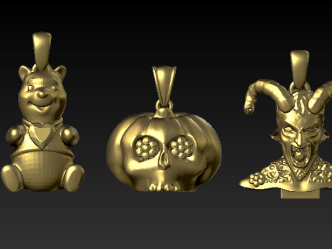 Dark Fantasy Gothic Pendant Collection Modelo de Impressão 3D