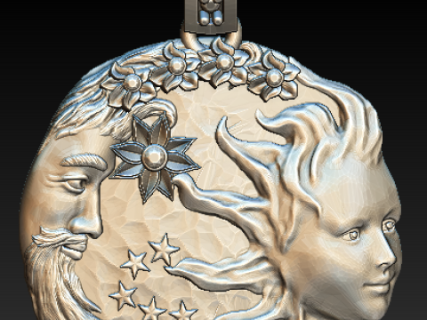 Set of 5 Artistic 3D Printable Pendants Model do druku 3D