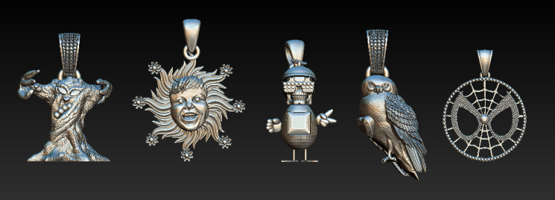 Fantasy Character 3D Printable Pendant Collection 3D printmodel .c4d .max .obj .3ds .fbx .stl .blend