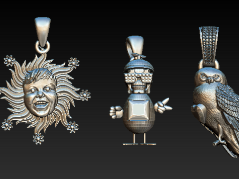 Fantasy Character 3D Printable Pendant Collection 3D printmodel