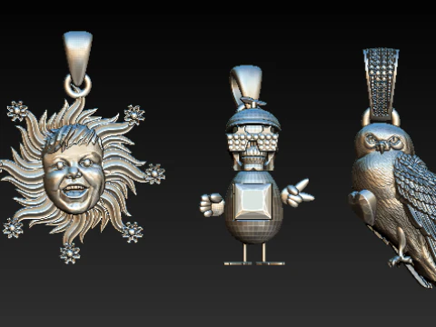 Fantasy Character 3D Printable Pendant Collection 3D Print Model
