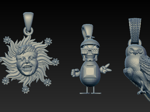 Fantasy Character 3D Printable Pendant Collection 3D printmodel