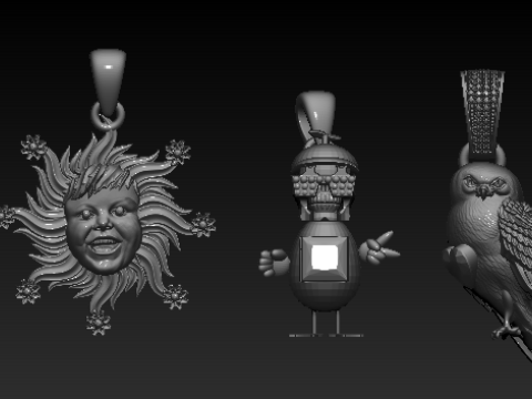 Fantasy Character 3D Printable Pendant Collection 3D printmodel