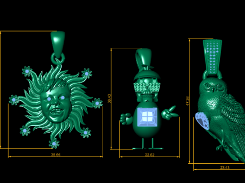 Fantasy Character 3D Printable Pendant Collection 3D printmodel