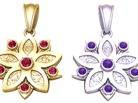 FLOWER GOLD PENDANT 3d printable model Modelo de Impressão 3D