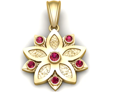 FLOWER GOLD PENDANT 3d printable model 3D Print Model