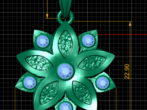 FLOWER GOLD PENDANT 3d printable model 3D Print Model