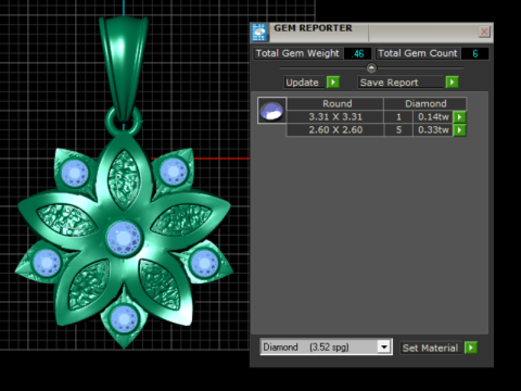 FLOWER GOLD PENDANT 3d printable model 3D Print Model