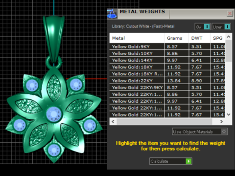 FLOWER GOLD PENDANT 3d printable model 3D Print Model