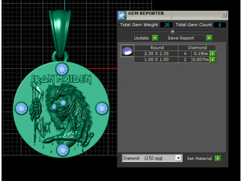 ROUND GOLD PENDANT 3d printable model 3D Print Model