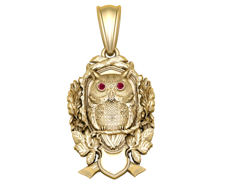 Owl pendant 3d printable model Modello di stampa 3D