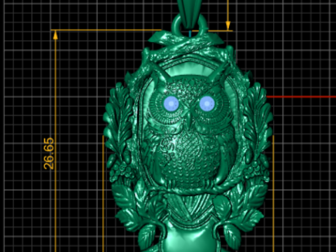 Owl pendant 3d printable model Modello di stampa 3D