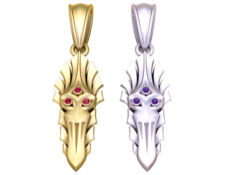 Dragon head pendant 3d printable model Modelo de Impressão 3D