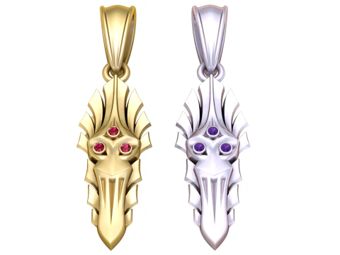 드래곤 헤드 펜던트 3D 인쇄 가능한 모델 3D 프린트 모델