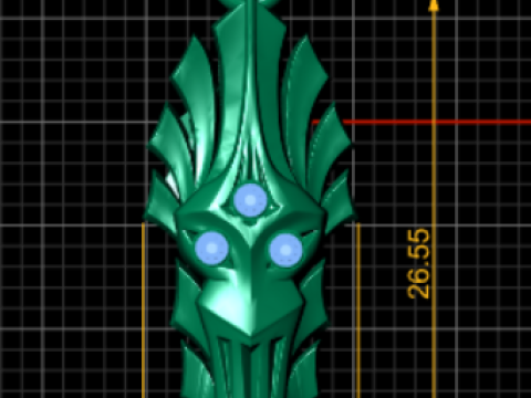 Liontin kepala naga model cetak 3d Model Cetak 3D