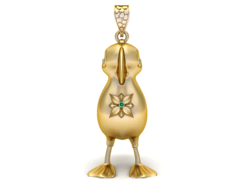 Gouden eend hanger 3D printmodel