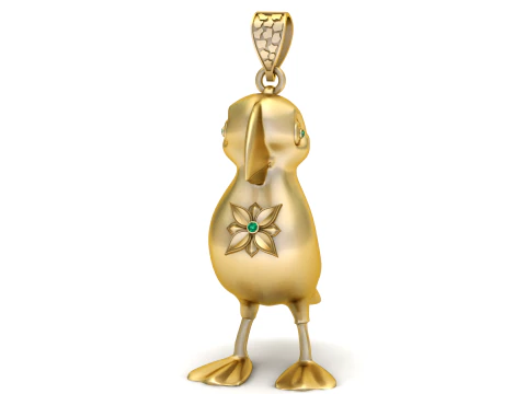 Golden Duck Pendant 3D Print Model