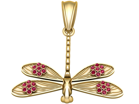 MODEL CETAK 3D LIONTIN EMAS KUPU-KUPU Model Cetak 3D