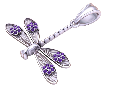 MODEL CETAK 3D LIONTIN EMAS KUPU-KUPU Model Cetak 3D