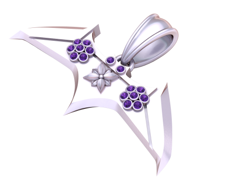 Modello stampabile 3d con ciondolo ala di pipistrello Modello di stampa 3D