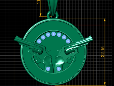 OKRĄGŁY WISIOREK RIVOLLWER Model do druku 3D Model do druku 3D