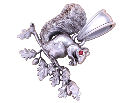 Squirrel Pendant 3D printable Model 3D Print Model