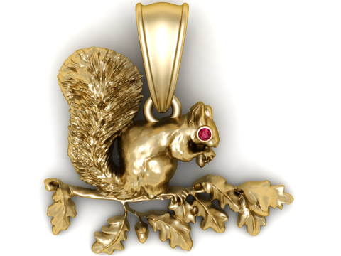 Squirrel Pendant 3D printable Model 3D Print Model