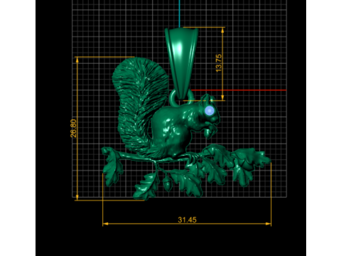 Squirrel Pendant 3D printable Model 3D Print Model